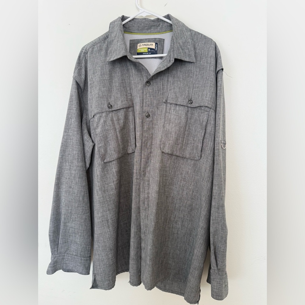 Magellan Outdoors Gray Angler Fit button up Shirt